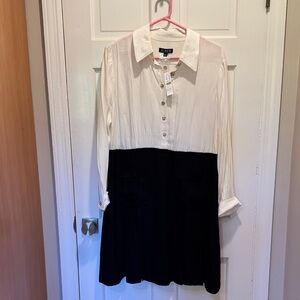 J. Crew Two-Tone Long Sleeve Dress